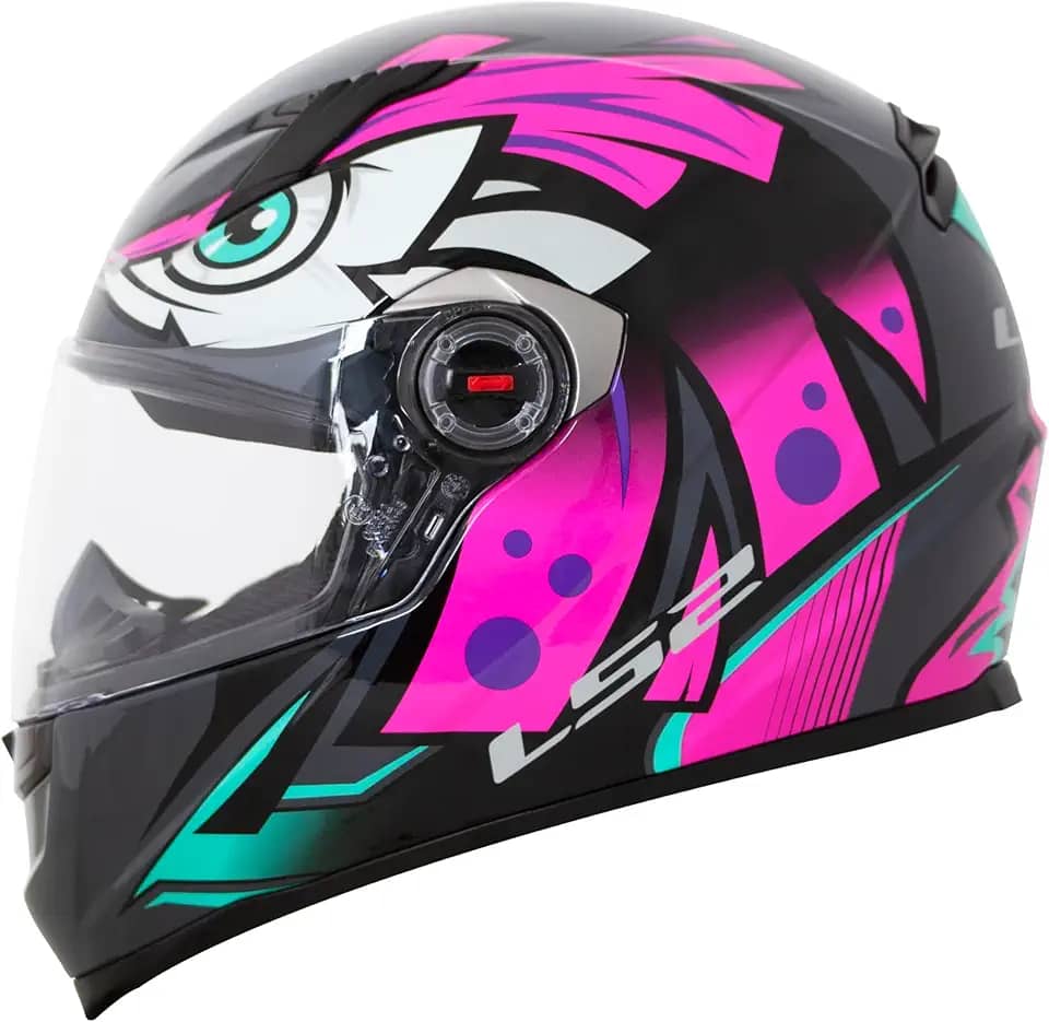 Capacete Ls2 FF358 Tribal Fucsia Rosa azul