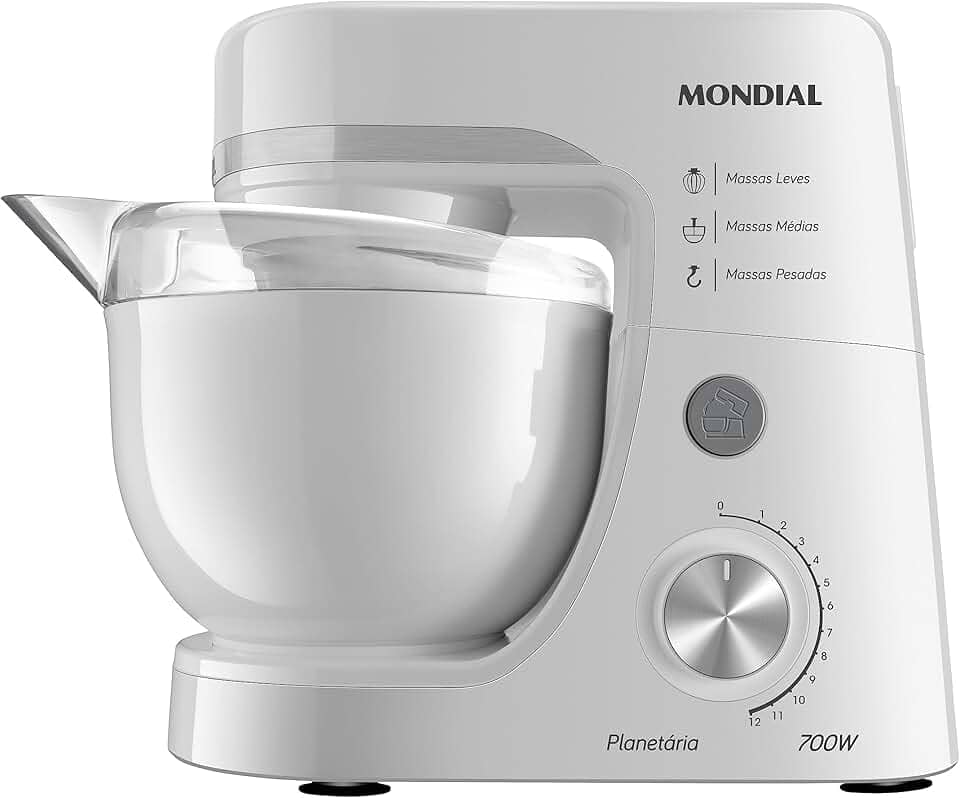 Batedeira Planetária, Mondial, Branco, 700W, 110V - BP-03-W