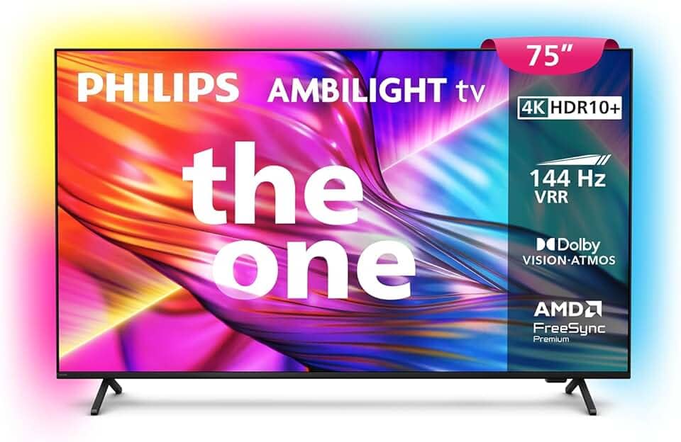 PHILIPS, Smart TV, Ambilight THE ONE 75" 4K 144 Hz, 75PUG8929/78, P5, DTS Play-Fi, Freesync, Dolby Vision e Atmos, 50 WRMS 2.1