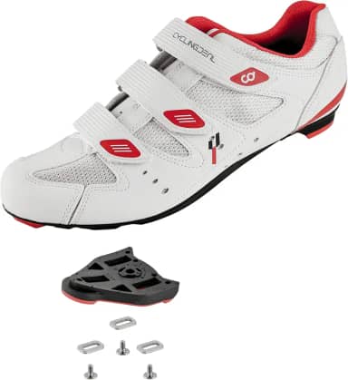 Sapatos de ciclismo masculinos universais com suporte de chuteira de bicicleta com visual flutuante de 9 graus compatíveis com ARC Delta compatíveis com pedais de bicicletas internas Peloton