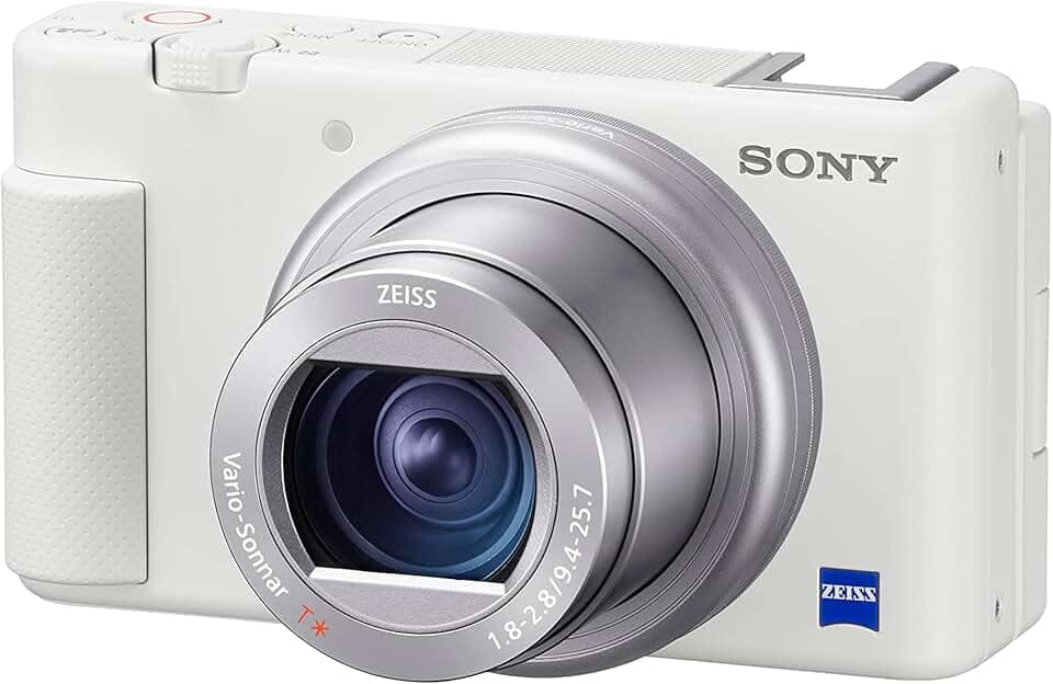 Sony Câmera digital ZV-1 para criadores de conteúdo, vlogging e YouTube com tela flip, microfone embutido, vídeo 4K HDR, tela sensível ao toque, transmissão de vídeo ao vivo, webcam, compacta