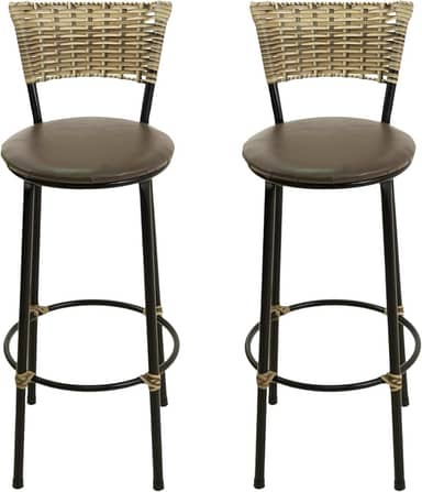 KIT 2 BANCOS BANQUETAS ALTA COZINHA BALCÃO AREA VIME JUNCO (MARROM)