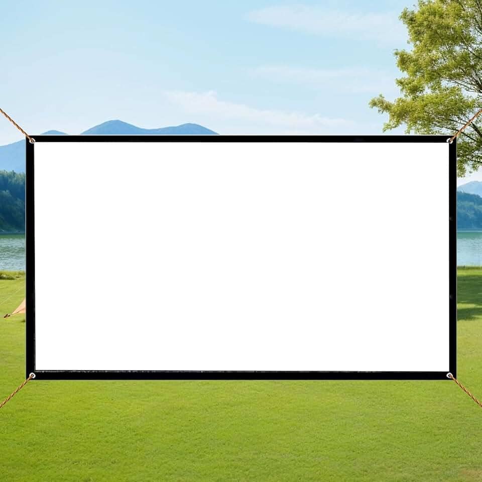 Tela de projeção HD 4K, leve, dobrável, macia para cinema em casa/noite de cinema ao ar livre, 152 cm, 16:9, fácil instalação