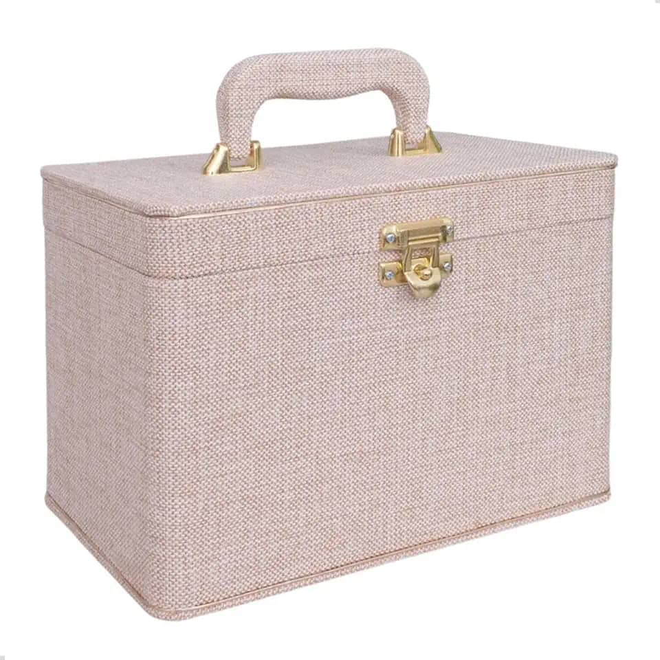 Maleta para 600 Fotos - 6 Álbuns fotográficos 10x15 JUTA BEGE Adulto Baú Box Luxo