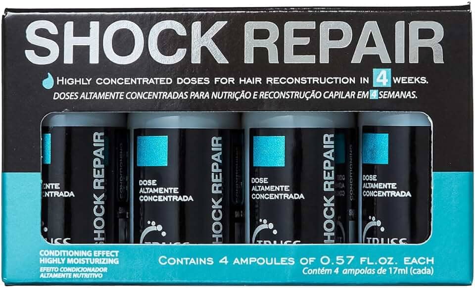 Truss Tratamento Shock Repair | Ampola Capilar Reconstrutora e Hidratante | 4x17ml
