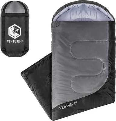 VENTURE 4TH Saco de dormir para mochila – 2GG, tamanhos duplo e único – Sacos de dormir leves para climas quentes e frios para adultos, crianças e casais – Ideal para caminhadas, acampamento e