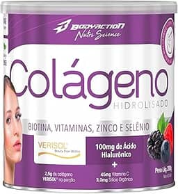 Colágeno Verisol com Ácido Hialurônico 200g Sabor Frutas Vermelhas Bodyaction