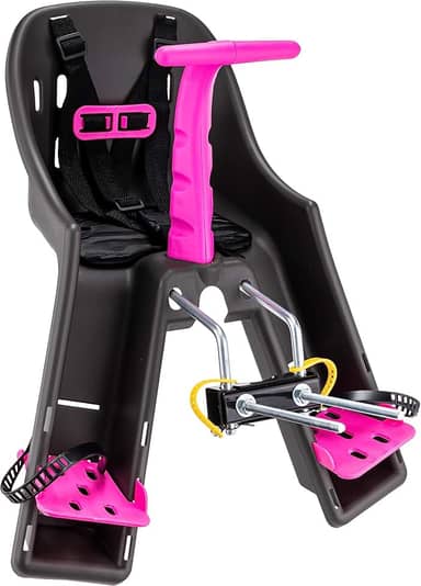 CADEIRINHA DIANTEIRA BABY BIKE GRAFITE COM ROSA