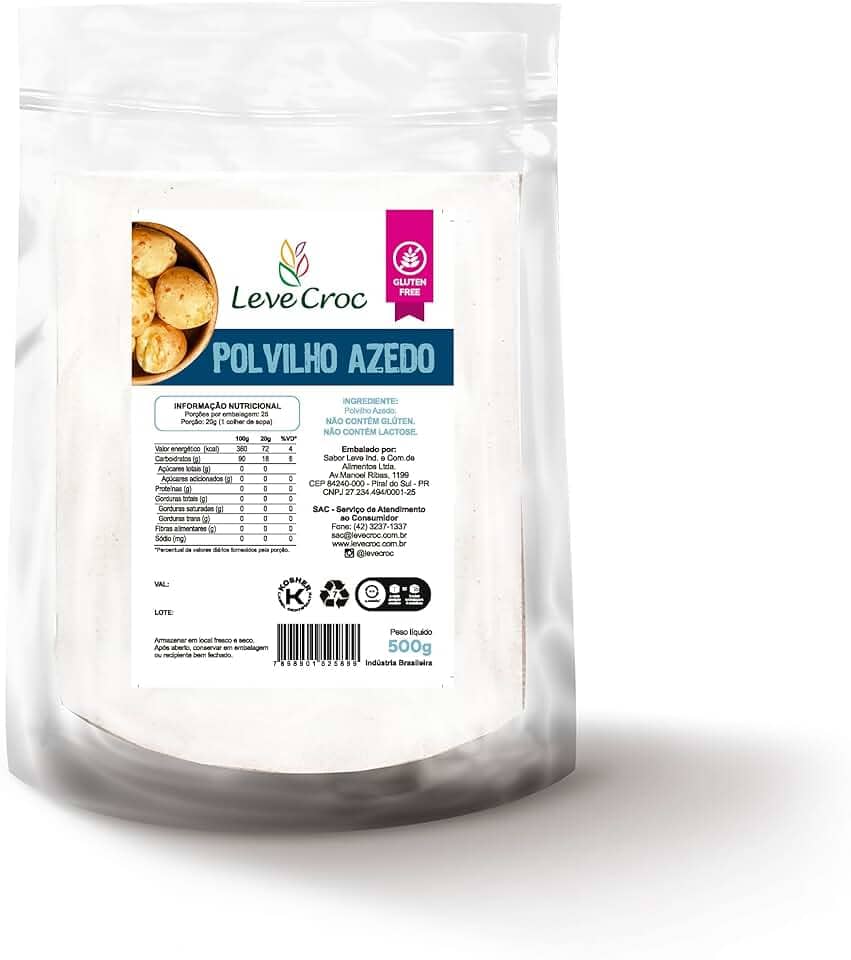 Polvilho azedo sem glúten Leve Croc 500g
