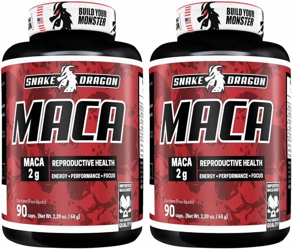Kit 2x Maca Peruana 90 Capsulas 2000mg Premium Pura Por Dose Importada Para Homens Mulheres Lepidium Meyenii 100% Natural Rende 60 Doses Matéria Prima Suplemento Cáps Suplemento Energia Resistência - Snake Dragon