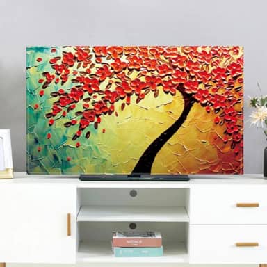 Capa de TV Protetores de Tela de TV Padrão Colorido Multitamanho Tela de TV Universal Decorativa para LCD LED Antiderrapante Capa de Poeira Quarto Sala de Estar Decoração-Flor 1||32 polegadas