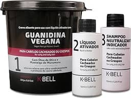 Kit Alisante K-Bell Guanidina Vegano - Alinhamento Capilar Seguro Sem Soda - Nutrição e Resistência com Ação Prolongada - 2x200g