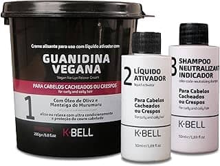 Kit Alisante K-Bell Guanidina Vegano - Alinhamento Capilar Seguro Sem Soda - Nutrição e Resistência com Ação Prolongada - 2x200g