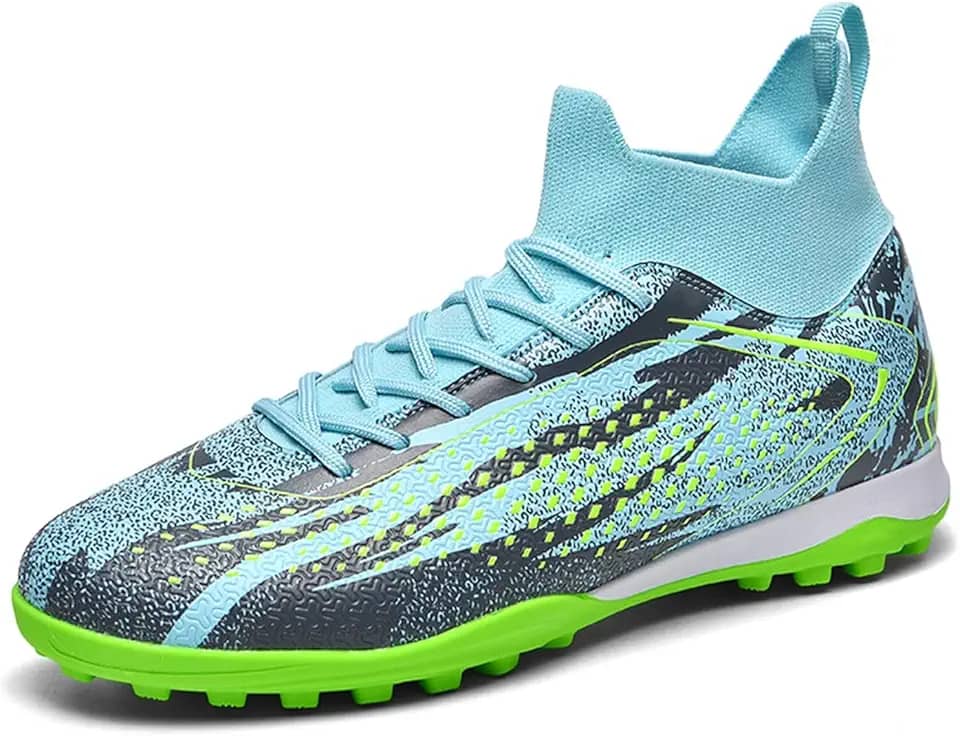 Chuteiras de futebol masculinas femininas para uso interno unissex cano alto AG TF botas de futebol juvenil beisebol rúgbi tênis de treinamento