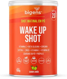 Wake up shot, vitamina c, própolis, gengibre, cúrcuma, guarana e zinco, Sabor Limão, 150g, Bigens (Unidade)