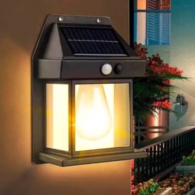 Luminária Arandela Solar com Sensor de Movimento e Presença - Lâmpada de Parede LED com 3 Níveis de Luz - Ideal para Iluminação de Jardim, Fachadas, Muro e Área Externa