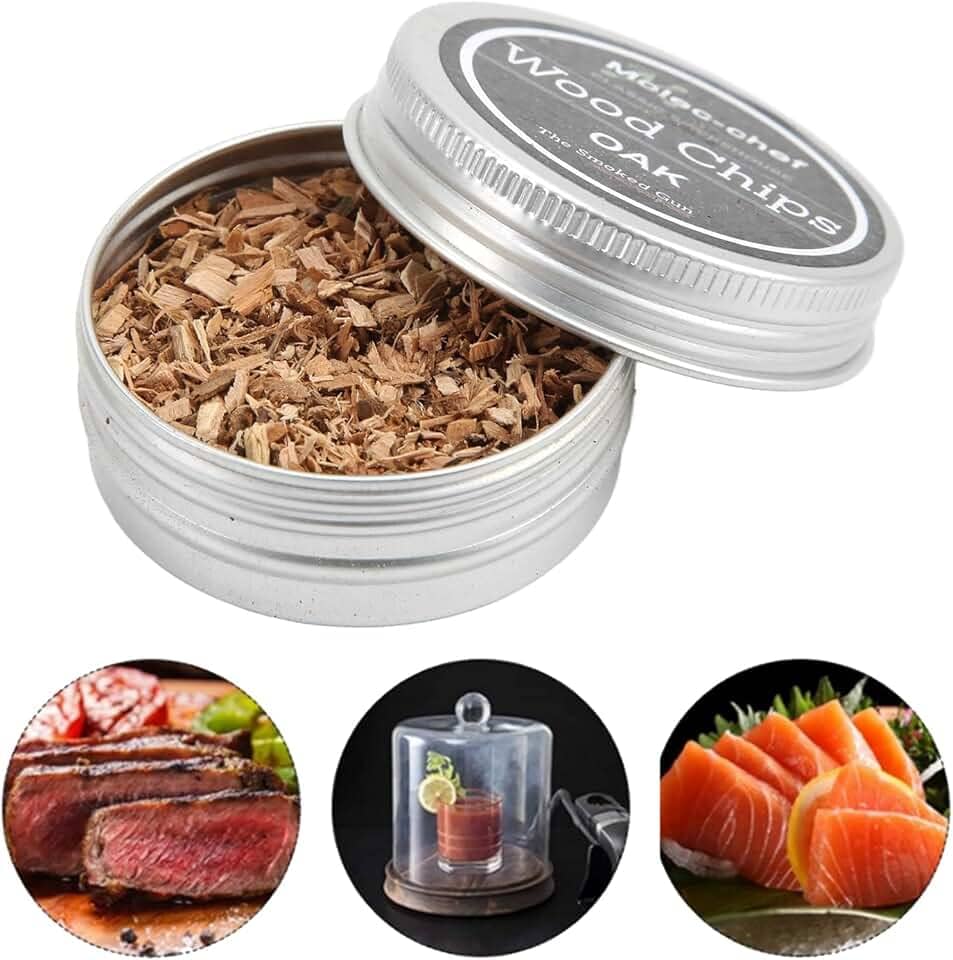 8 PÇS Kit de Fumador Chips Madeira para Whiskey e Cocktails Bebidas Fumadas Comida Vinho Carne Queijo Café Sorvete Serragem Frutas Naturais Sem Aditivos Rápido Artesanal Presente Iniciante Profissiona