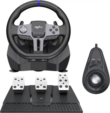 PXN V9 Gen2 Gaming Racing Wheel With magnetic Pedals and Shifter 270/900° Dual-Vibration Driver free, sim car Driving pc Steering Wheel for PC,PS4,PS3,Xbox one, Xbox Series X/S switch