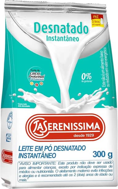 Leite em Pó Desnatado Instantaneo 300 g
