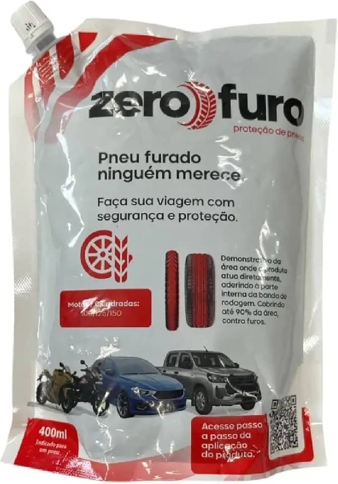 Selante Preventivo Contra Furos De Pneus 400ml - Zero Furo - Unidade