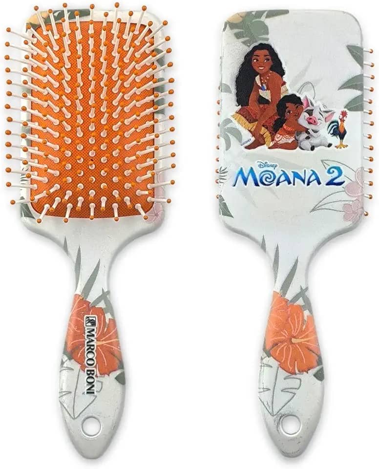 Escova de Cabelo Infantil Moana 2 com Cerdas Flexíveis e Design Divertido para Crianças