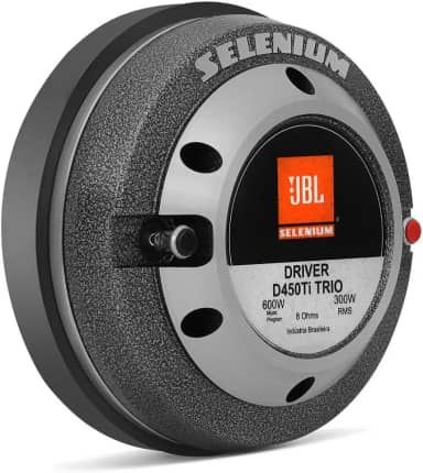 JBL Driver profissional D450TRIO 5.1 cm 600 Watts de potência máxima 300 Watts Rms Drivers de alta sensibilidade e baixa distorção com um diafragma fenólico tipo cúpula