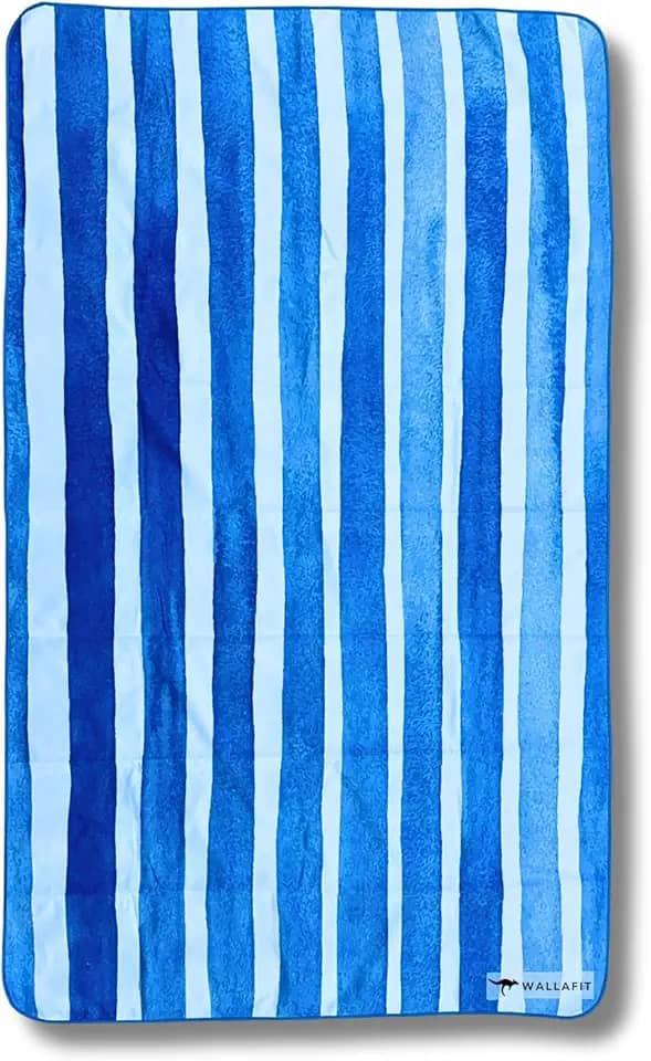 Toalha de Microfibra, Tamanho Gigante, 150x90cm, Ultra-absorvente, Seca Rápido, Sem Odor, Leve, Compacta, para praia, natação, viagens, trilhas (Maré Azul)