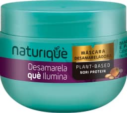 Naturiquè, Máscara Capilar, Para todos os tipos de cabelos, Desamarela què ilumina, Neutraliza os tons amarelados e alaranjados dos cabelos loiros ou com mechas, 300ml