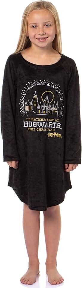 Camisola de pijama Harry Potter I'd Rather Stay At Hogwarts This Christmas Wizarding World Sleep