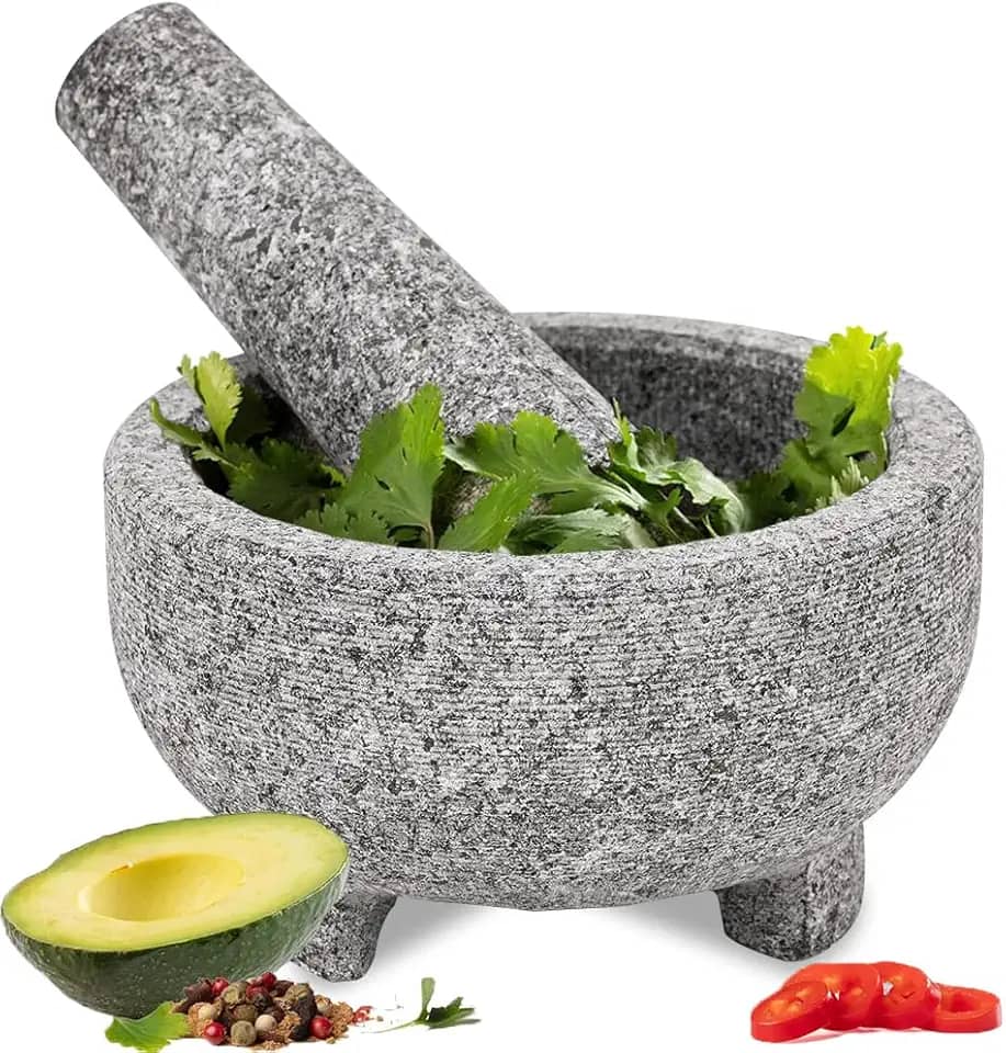 11,5 X 6,5 cm, Material de Granito, Pilão, Socador de Alho Pilao, Pilao, Pilão de Pedra, Pilao com Socador