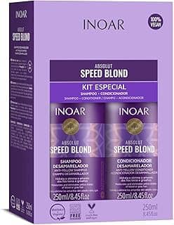 Inoar, Speed Blond Kit Duo – Shampoo e Condicionador Matizador com Óleo de Argan, Azuleno e Ativos Vegetais para Cabelos Loiros e Grisalhos - 250ml