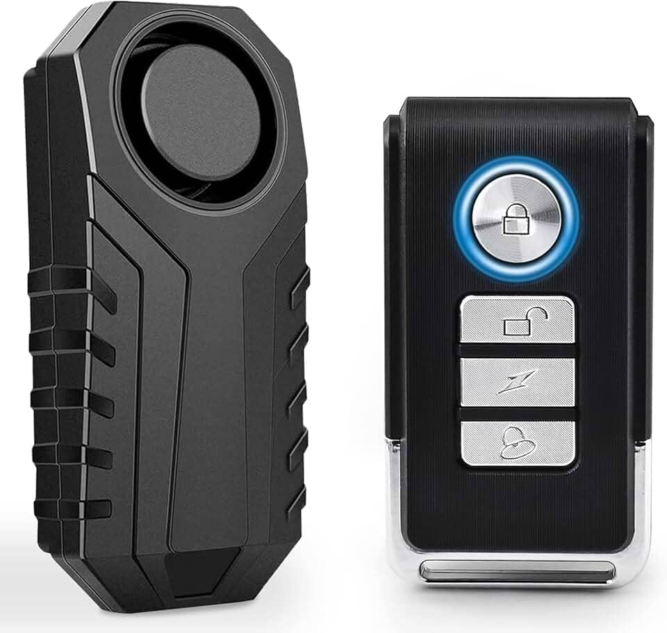 Alarme sem fio para bicicleta Anti-furto Moto Carro Veículos Porta Janela 113db Super alto Controle remoto incluso PC Case Funções SOS Indicação de bateria fraca 3 Toques vibratório Cruxer