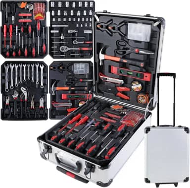 Maleta Ferramentas Completa 186 Peças Rodinha E Fechadura, Alira Home