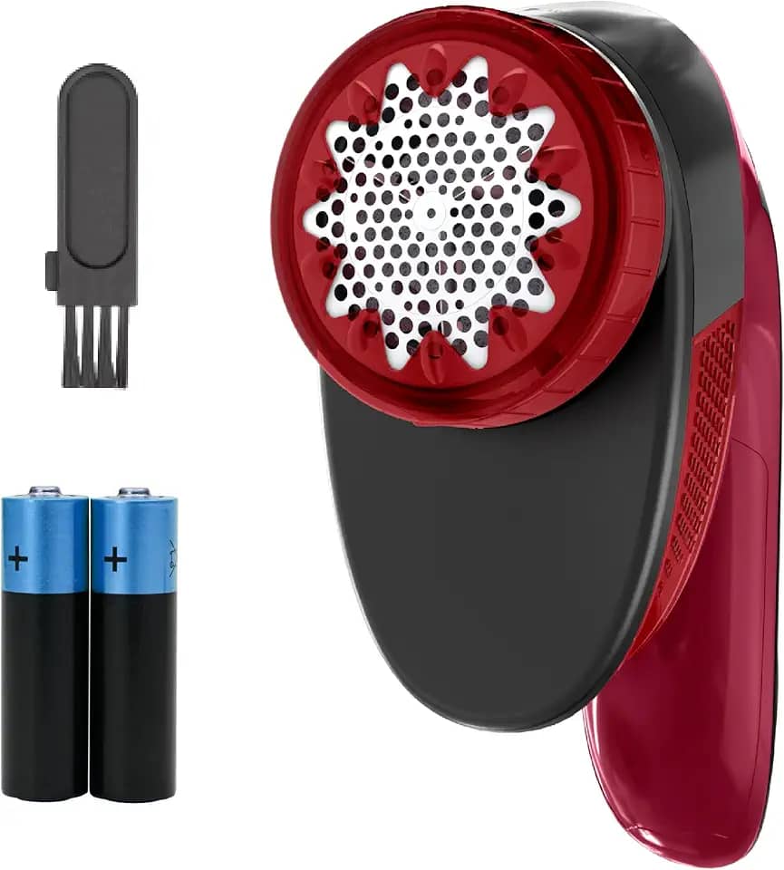 Papa Bolinhas e Fiapos Arno Vermelho e Preto PBVM, com manuseio ergonômico, ideal para todos os tecidos, 2 pilhas AA incluídas
