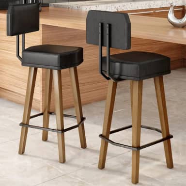 Kit 2 Banquetas Alta para Balcão Bancada área Gourmet Cozinha Industrial (60cm do Assento ao chão, Preto)