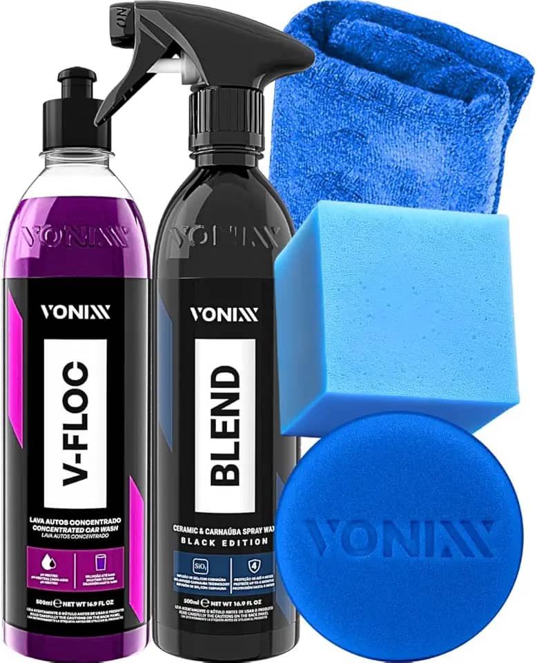 Blend Spray Black Edition Cera para Carro Preto Shampoo V-Floc Vonixx