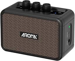 Aroma-AG-04 Alto-falante Portátil Mini Amplificador, Áudio Bluetooth, Acessórios Guitarra Elétrica, Saída 5W -Amplificadores e Pré-Amplificadores para Guitarra e Baixo