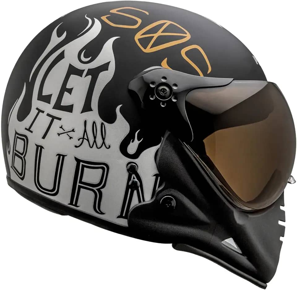 Capacete Peels F-21 BURN PTO/PRA de Motocicleta Preto com Viseira Dourada, Design Moderno, Proteção para Motociclistas