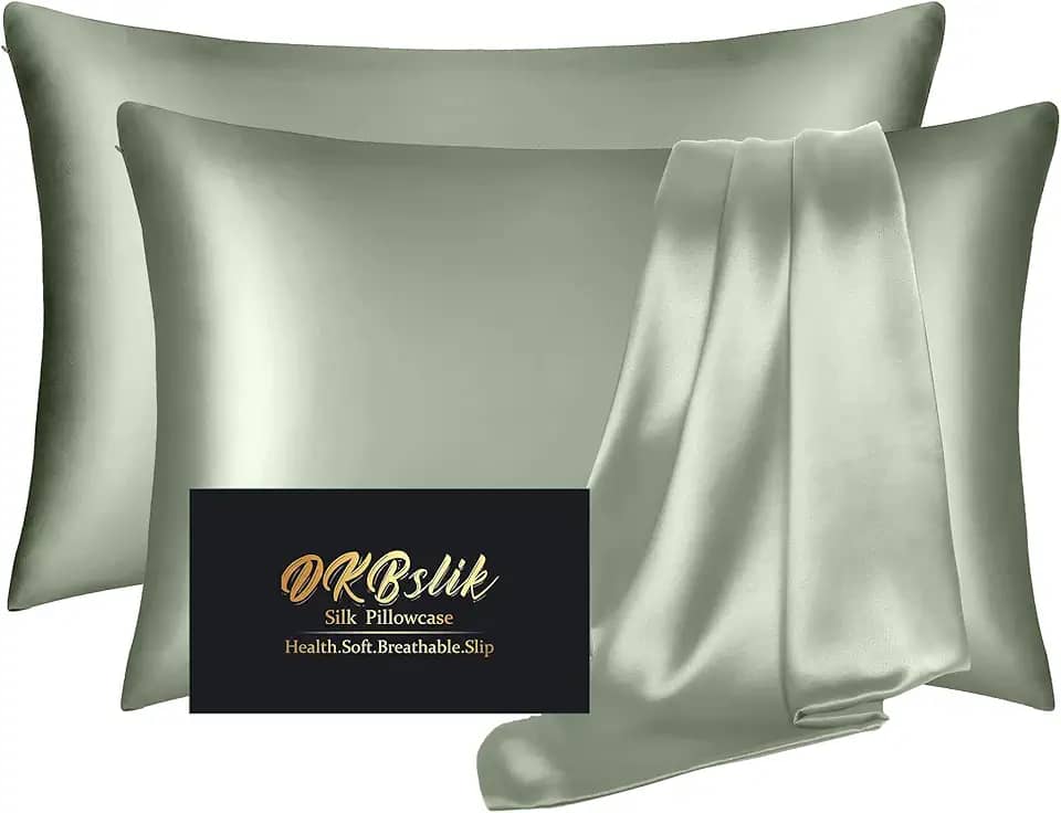 Fronhas de seda, 2 unidades, fronhas de seda de amoreira, conjunto padrão com 2 unidades, suave, anti-acne, sono de beleza, ambos os lados, fronhas de cetim de seda natural para mulheres, pacote com 2