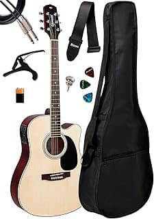 Violão Giannini Folk Gdc-1 Ceq Ns + Capa E Acessórios