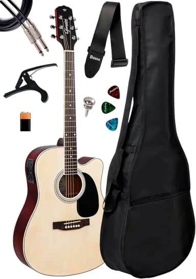 Violão Giannini Folk Gdc-1 Ceq Ns + Capa E Acessórios