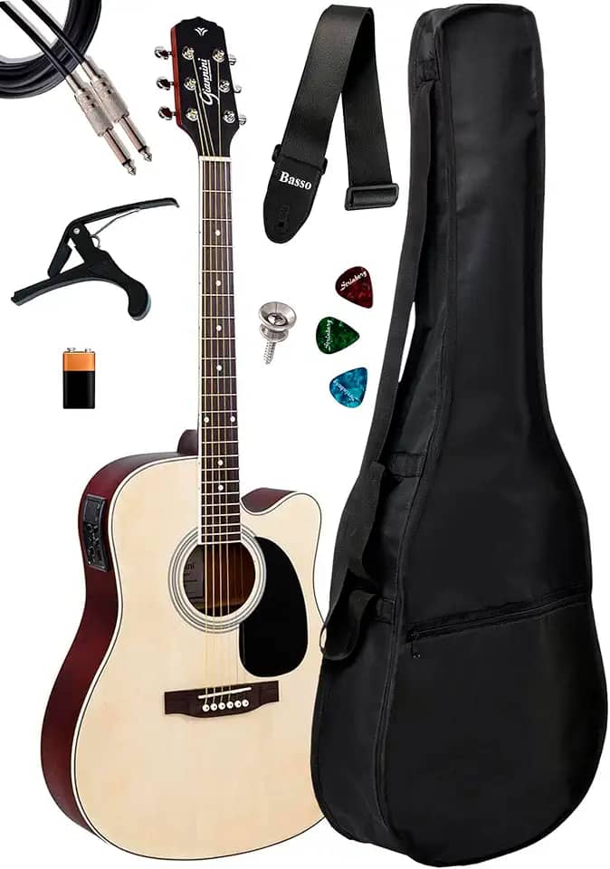 Violão Giannini Folk Gdc-1 Ceq Ns + Capa E Acessórios