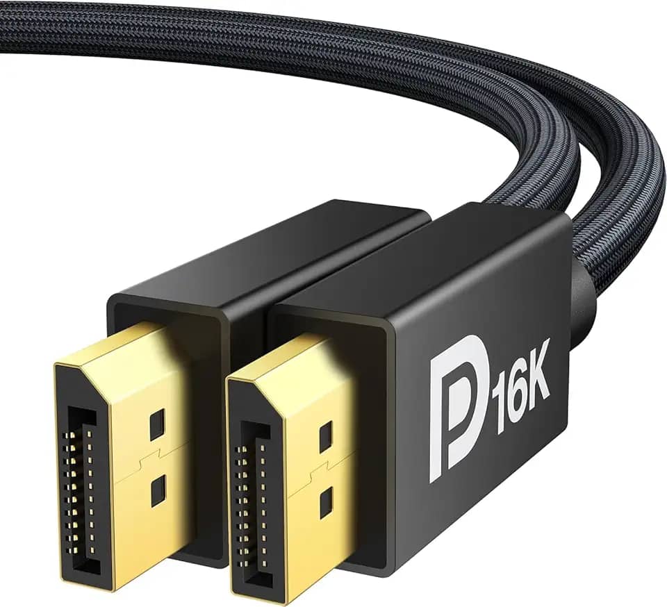 IVANKY Cabo DisplayPort 16K 2.1 [certificado VESA], cabo DP 2.1 [16K @60Hz, 8K @120Hz, 4K @240Hz], cabo de porta de exibição 2.1 suporta 40Gbps HDR10, HDCP, DSC 1.2a, FreeSync G-Sync para gráficos