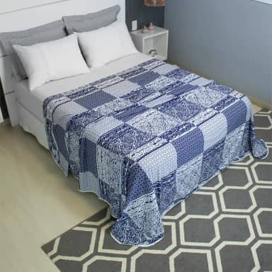 Lençol Casal Sem Elástico Malha Estampada 100% Algodão Para Se Cobrir 2,20 x 2,20m Toque Macio, Conforto e Durabilidade Cozzilar (Modelo 1)