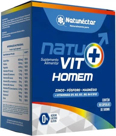 Natuvit Homem Suplemento Vitaminas Homem Masculino 60 CAPS - Natunéctar