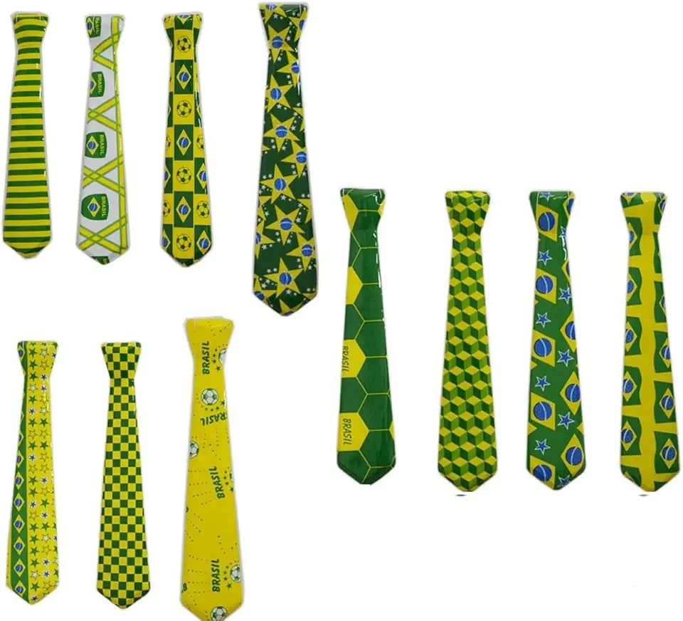 Gravata Brasil Kit 36 Unid Carnaval Copa do Mundo Jogo (2014-F)