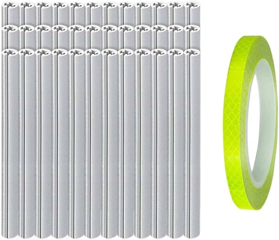 36 Marcadores de Raio de Bicicleta Refletivos para Maior Visibilidade com Adesivos de Advertência para Fácil Instalação