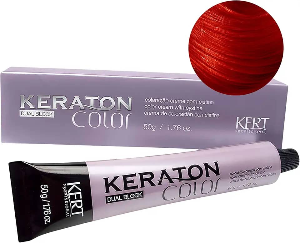 Keraton Coloração Color Dual Block 50 G Nº 7.66 Louro Médio Vermelho Extra Intenso