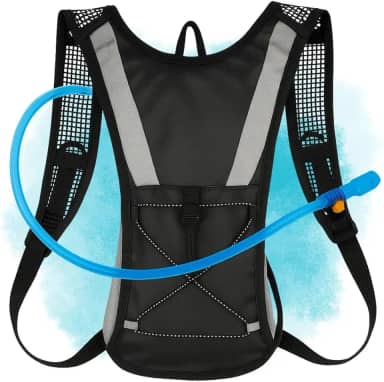 Mochila de hidratação 2L, Preta e Cinza Leve e confortavel para trilhas e corridas.