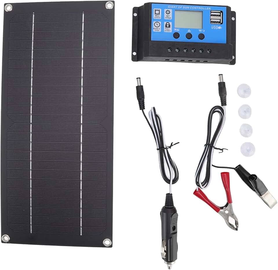 BROLEO Kit Painel Solar Monocristalino de Alta Eficiência, 600W 18V, 100A 12V/24V, para Trailers e Veículos